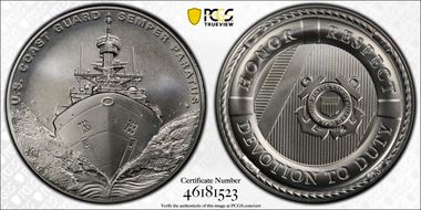 (2022-P) Medal U.S. Coast Guard Matte 1 oz Ag First Strike MS70
