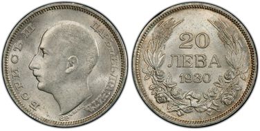 1930-BP 20 Leva KM-41  Ag MS63