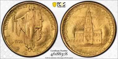 1926 $2.50 Sesquicentennial MS64