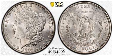 1887 $1 MS66+