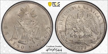 1870-Mo C Peso KM-408.5 MS62