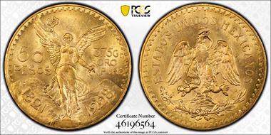 1928 50 Peso KM-481  Au MS64