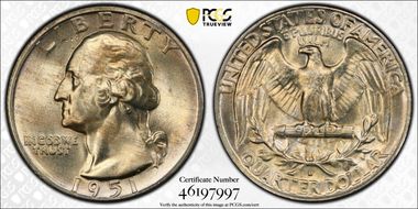 1951-D 25C DDO, FS-101 MS66