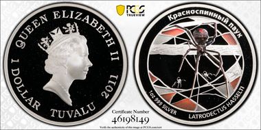 2011 $1 Redback Spider PR69DCAM