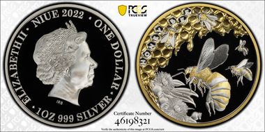 2022 $1 Honey Bee Selective Gilt PR69DCAM