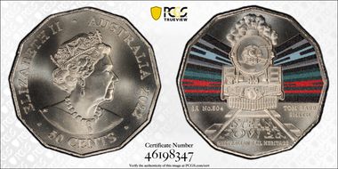 2022 50C SA Railways No. 504 Tom Barr Smith Colorized MS68