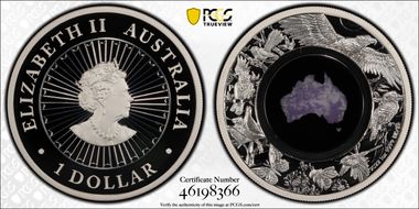 2022-P $1 Great Southern Land Blue Lepidolite PR70DCAM