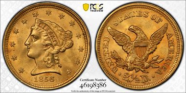 1856 $2.50 MS64+
