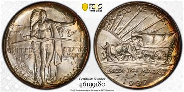 1937-D 50C Oregon MS68