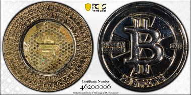 2011 25 BTC Casascius Bitcoin, Redeemed MS62