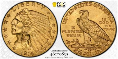 1914-D $2.50 MS63
