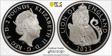 2022 £2 Lion of England The Tudor Beasts PR70DCAM