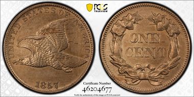 1857 1C Flying Eagle N1