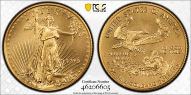 1998 $10 Gold Eagle MS70
