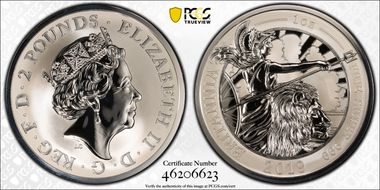 2019 £2 Britannia Rev PR Ag First Strike PR70