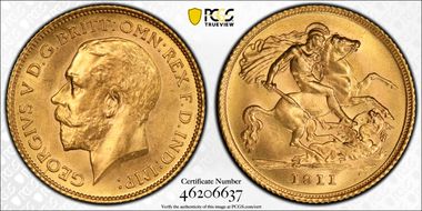 1911-S 1/2 Sov S-4009 MS64+ 