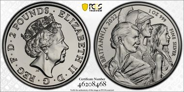2022 £2 Britannia Exclusive Edition MS69