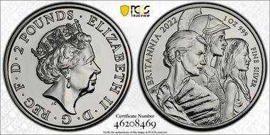 2022 £2 Britannia Exclusive Edition MS68