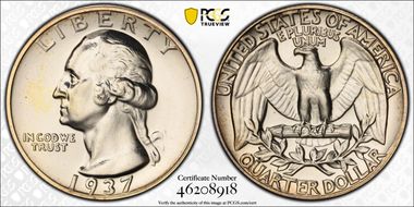 1937 25C PR66