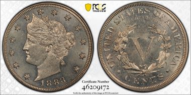 1883 5C With CENTS MS64