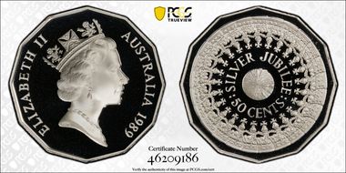 1989 50C Jubilee Ag PR70DCAM