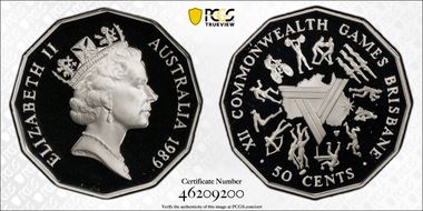 1989 50C Commonwealth Games Ag PR69DCAM