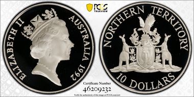 1992 $10 N. Territory PR70DCAM