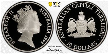 1993 $10 Capital Terr. PR70DCAM