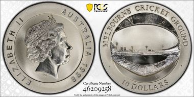 1998 $10 Cricket Grounds  Matte PR70