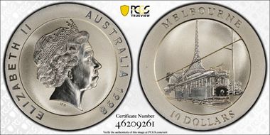 1998 $10 Street Car  Matte PR70