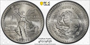 1991-Mo Onza Libertad Ag T1 - PLATA PURA MS68