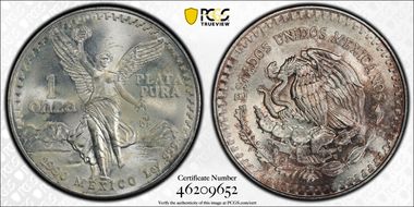 1990-Mo Onza Libertad Ag MS67