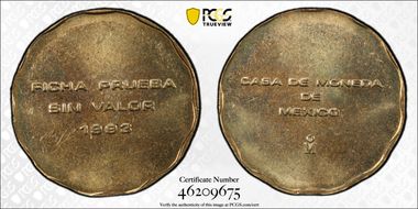 1993-Mo P(50C) Planchet Pattern Brass SP65