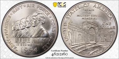 1994-W $1 Women Military MS69
