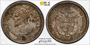 1904 2 1/2C KM-1  Ag MS64