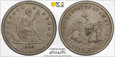 1840-O 25C No Drapery VF35