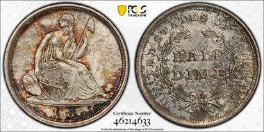 1837 H10C Seated, Large Date MS66