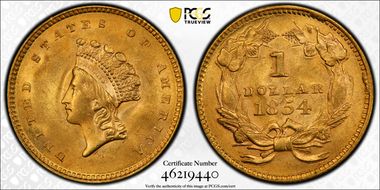 1854 G$1 Type 2 MS64