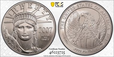 2007-W $100 Burnished St. of Liberty SP70