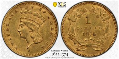 1874 G$1 MS62