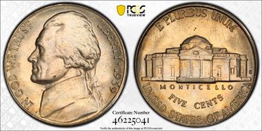 1939-S 5C Reverse of 1940 MS66FS