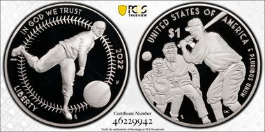 2022-P $1 Negro Leagues Baseball PR69DCAM