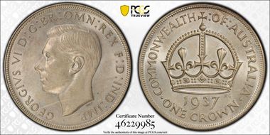 1937 Crown KM-34  Ag MS62