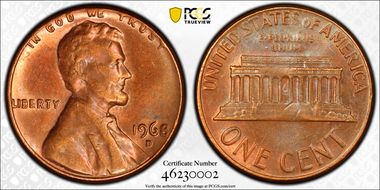 1968-D 1C MS61RB