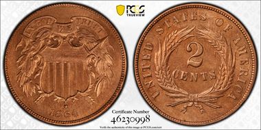 1864 2C Large Motto N1BN