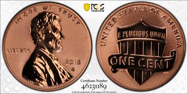 2018-S 1C Reverse Proof 50th Anniversary Set PR70RD