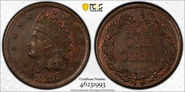 1863 CWT F-87/356a, Not One Cent MS64BN