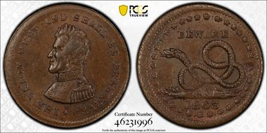 1863 CWT F-136/397a, Union Must Be Preserved MS63BN