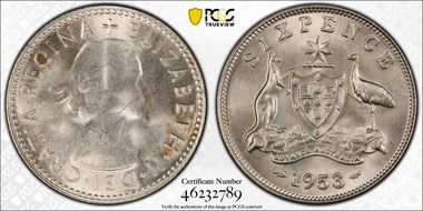 1953(m) 6D KM-52  Ag MS64