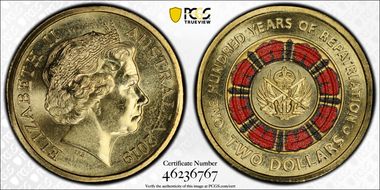 2019-C $2 100 Years of Repatriation Colorized MS68